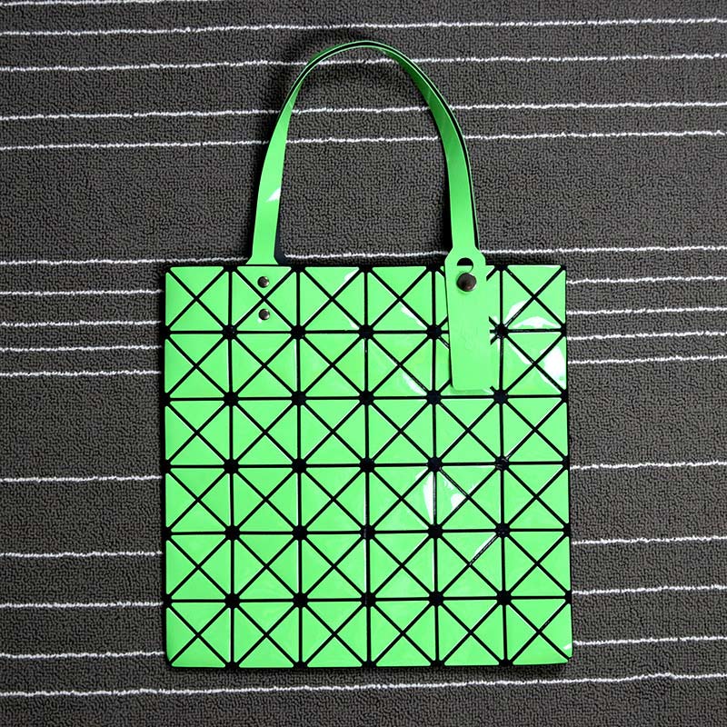 Bags Women Folding Totes Crossbody Bag Ladies Handbags Female Luminous Geometric Pattern Shoulder Messenger Purses: Green