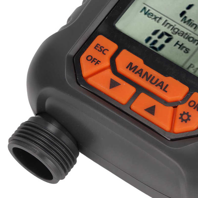 Digital Irrigation Controller IP65 Waterproof 4 Programs Electronic Watering Timer G3/4 with Adapter for Balconies