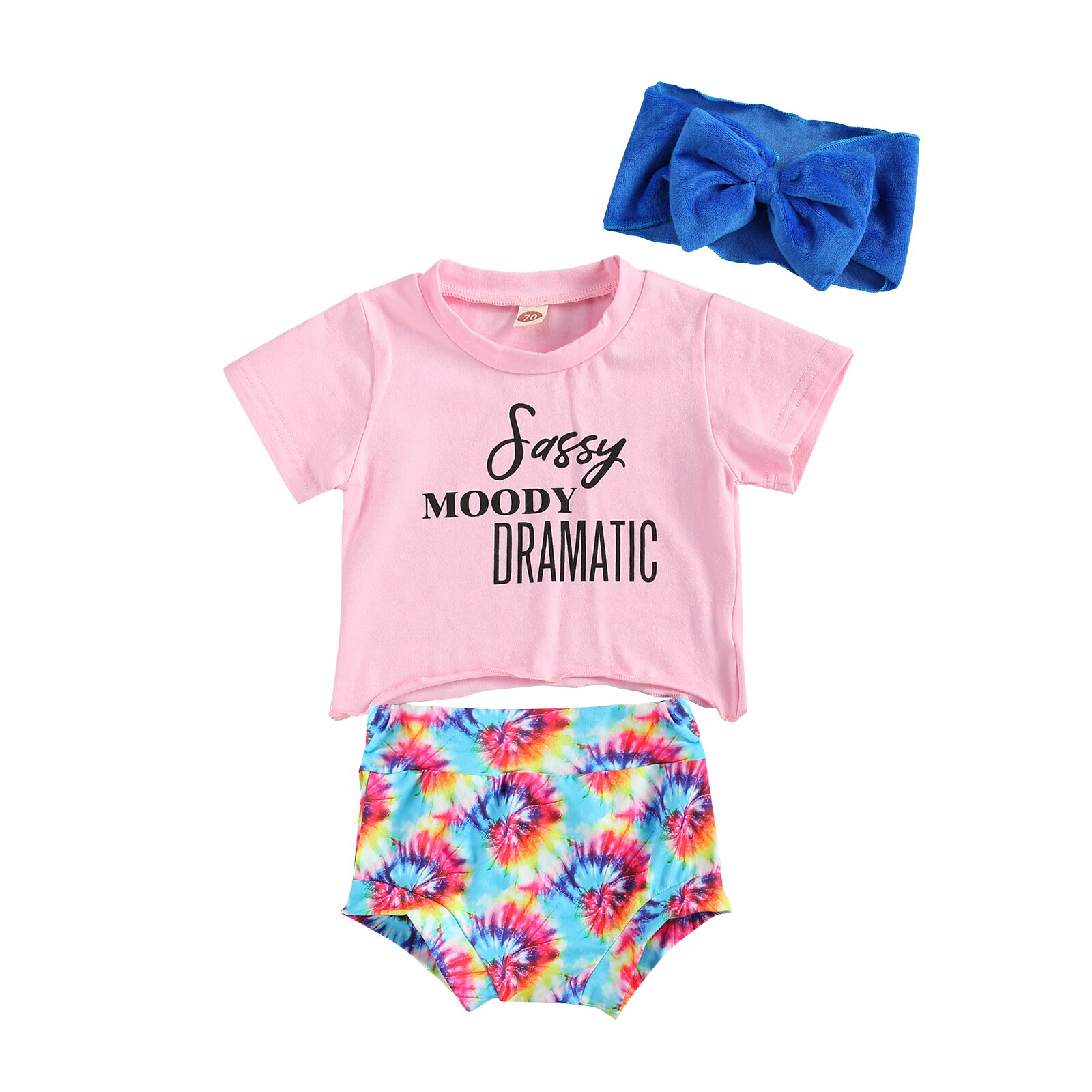 Ensemble de vêtements pour bébés filles et garçons, 3 pièces, pour la saint-valentin, motif en T à manches courtes/Short en peau de serpent: B / 6M