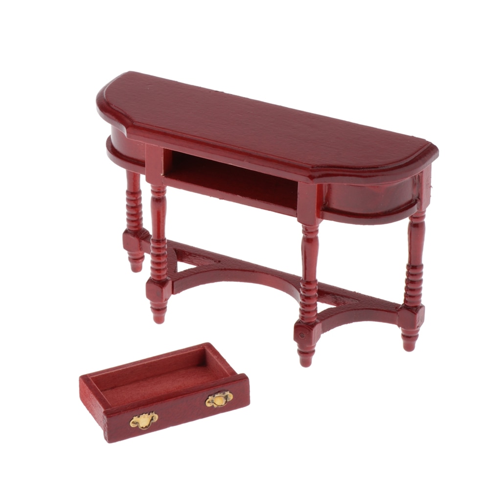 1:12 Dollhouse Half-Ronde Tafel Model Miniatuur Houten Meubels Bureau