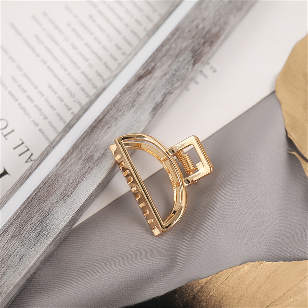 Garra de pelo de Metal de Color dorado geométrico Simple para mujeres y niñas, pasador con forma de corazón y gato, accesorios para el cabello, tocado: Lavanda