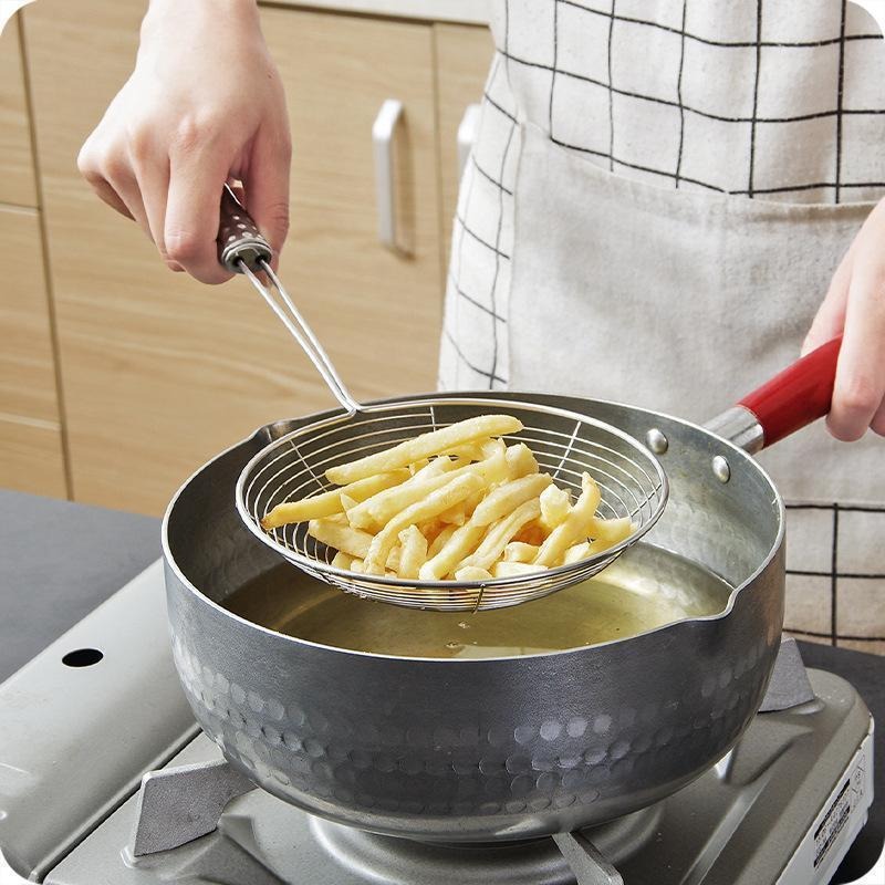 Roestvrijstalen frituurzeef Frieten Lepel Draadgaas Skimmer Vergiet Friteuse Scoop Zeef Keukenbenodigdheden
