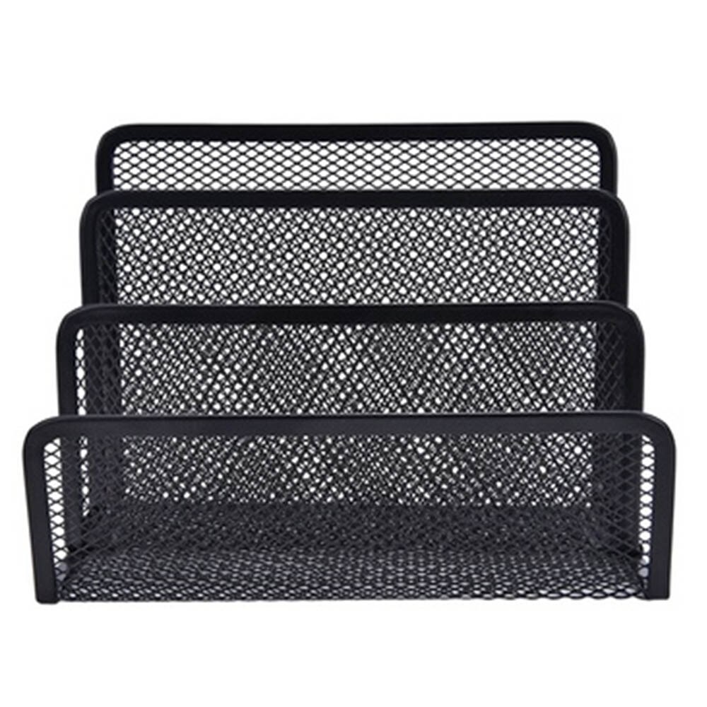 Black Mesh Brief Papier Bestand Opbergrek Houder Lade Organisator Desktop Kantoor P15