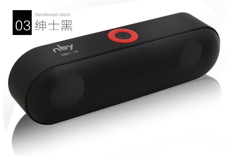 NBY18 Bluetooth Speaker Radio Bluetooth Waterdicht 360 Stereo Home Theater Card Speaker: Black