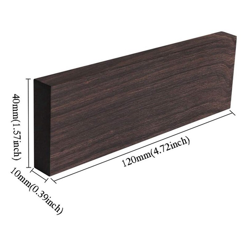 2 Pcs Black Ebony Lumber Wood Timber Handle Plate for Music Instruments DIY Tools 3/8 Inch X 1.5 Inch X 5 Inch