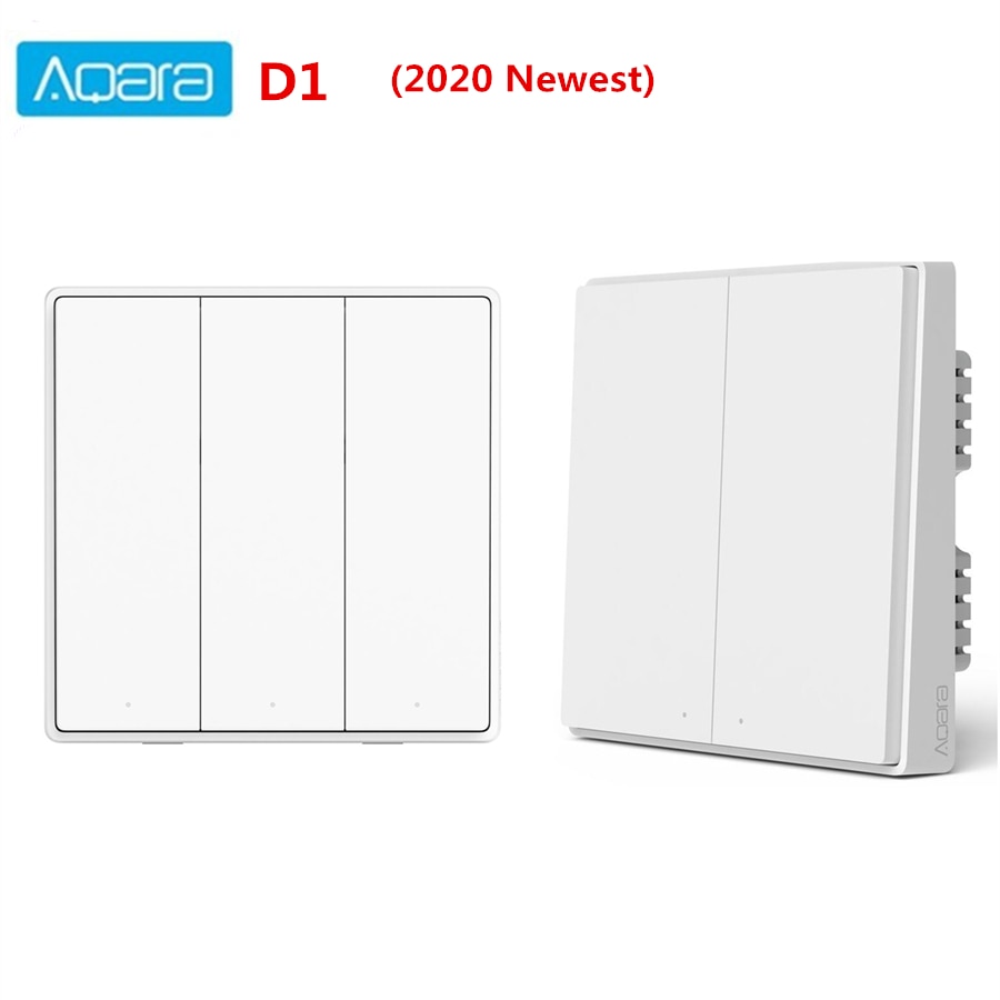 Aqara-Interruptor de pared inteligente D1 Zigbee, interruptor de luz inalámbrico con 3 botones y Control de voz Neutral para Xiaomi mijia mi home homekit
