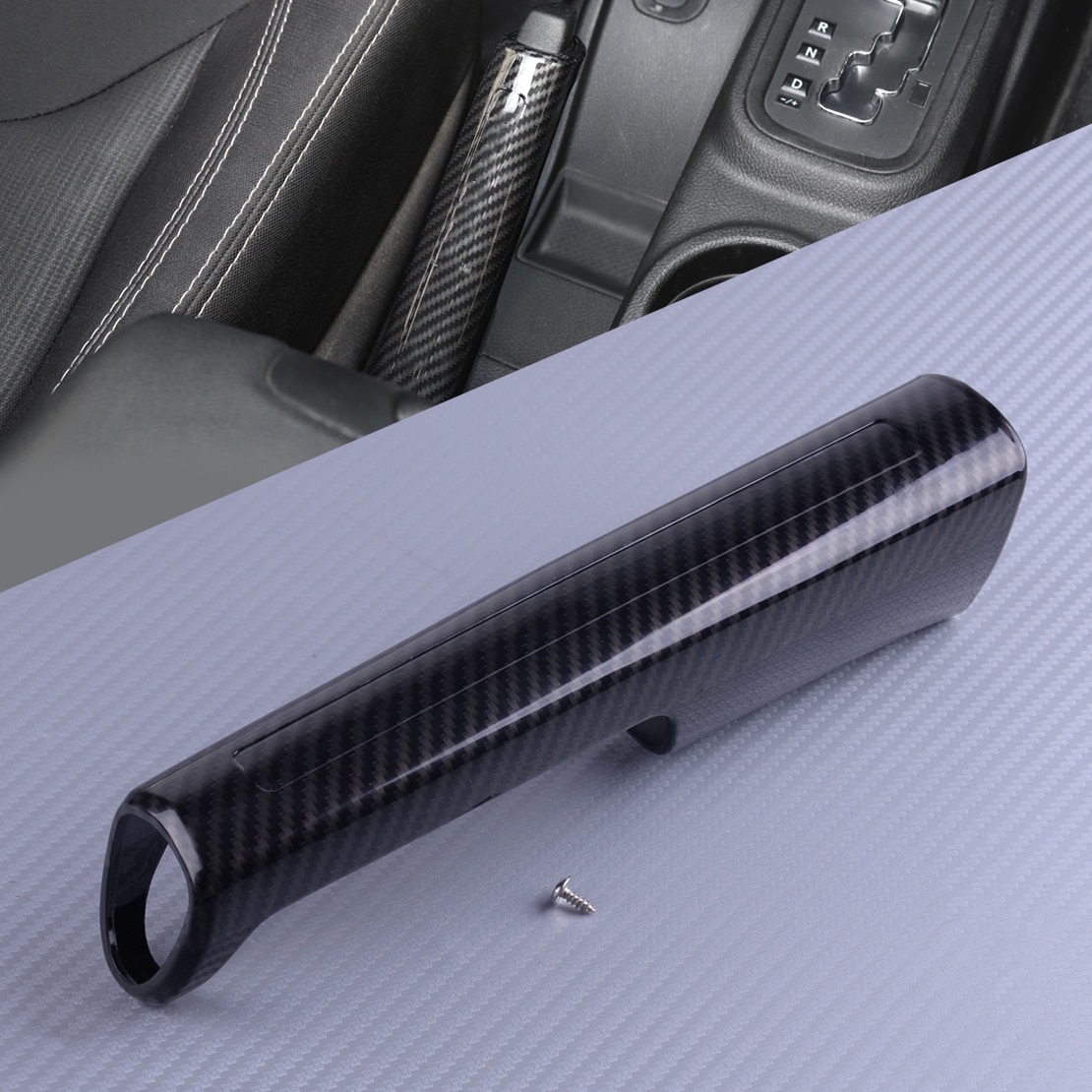 Dwcx Abs Carbon Fiber Textuur Handrem Handrem Trim Cover Geschikt Voor Jeep Wrangler Jk 2007