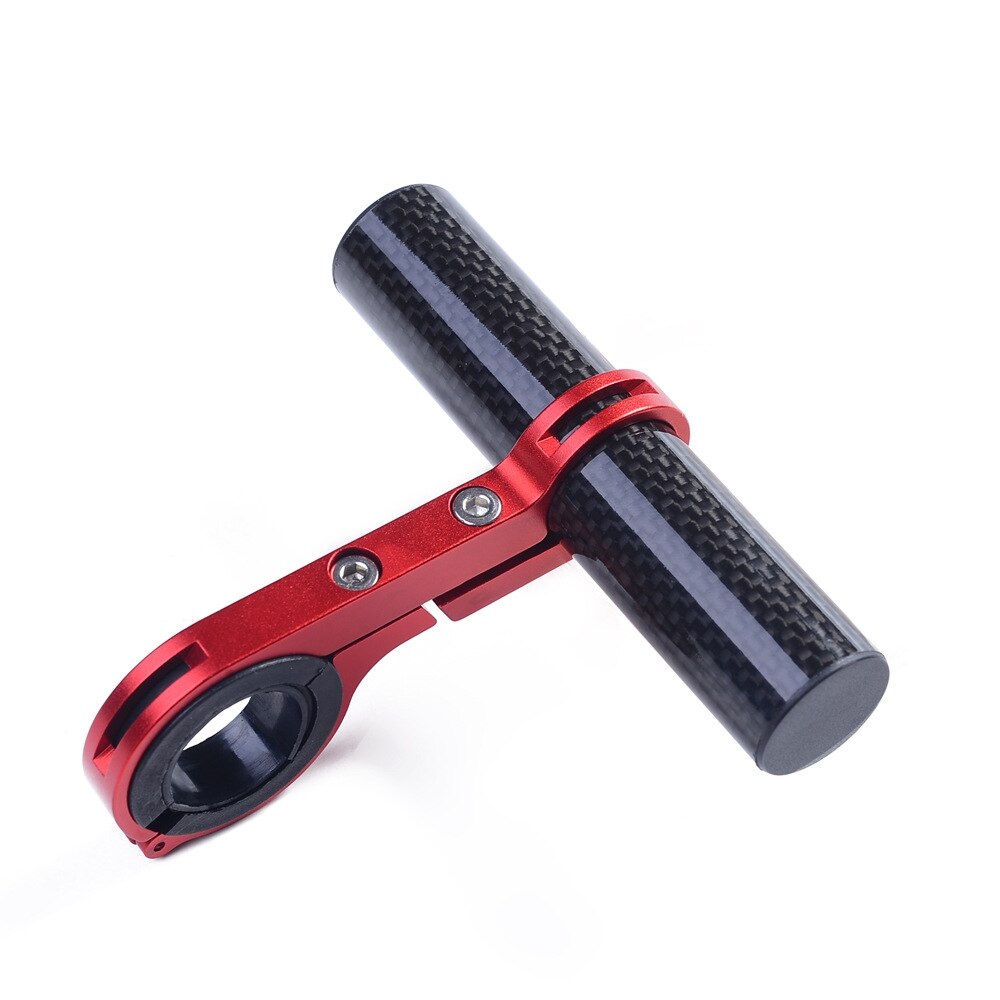 Bicycle Handlebar Extender Carbon Fiber Extension Mountain Bike Expand Bicycle Speedometer Headlight Light Support Extender: red 10cm