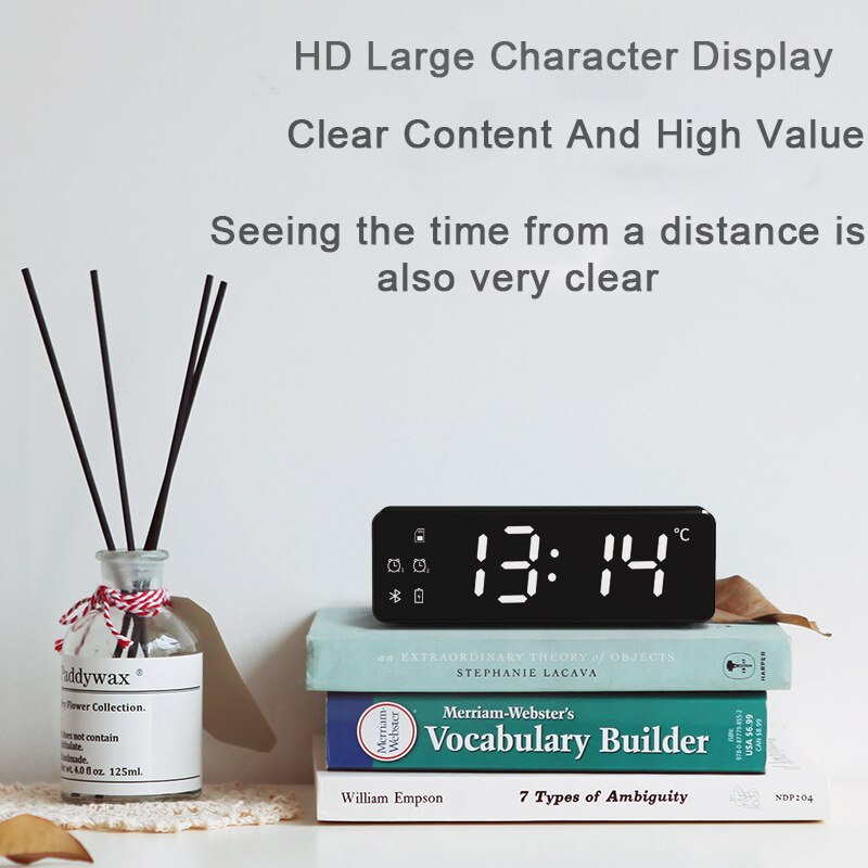 alarm clock bluetooth speaker With FM Radio Wireless Mini Portable Alarm Clock Speaker LCD digital table Clock decor