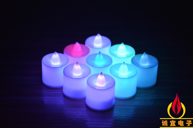 Velas de luz LED para el hogar, velas de luz, lámpara, Tealight, romántico, , votivo, batería sin llama, electrónica colorida, el mejor para el hogar, 1 ud.: multicolor twinkling
