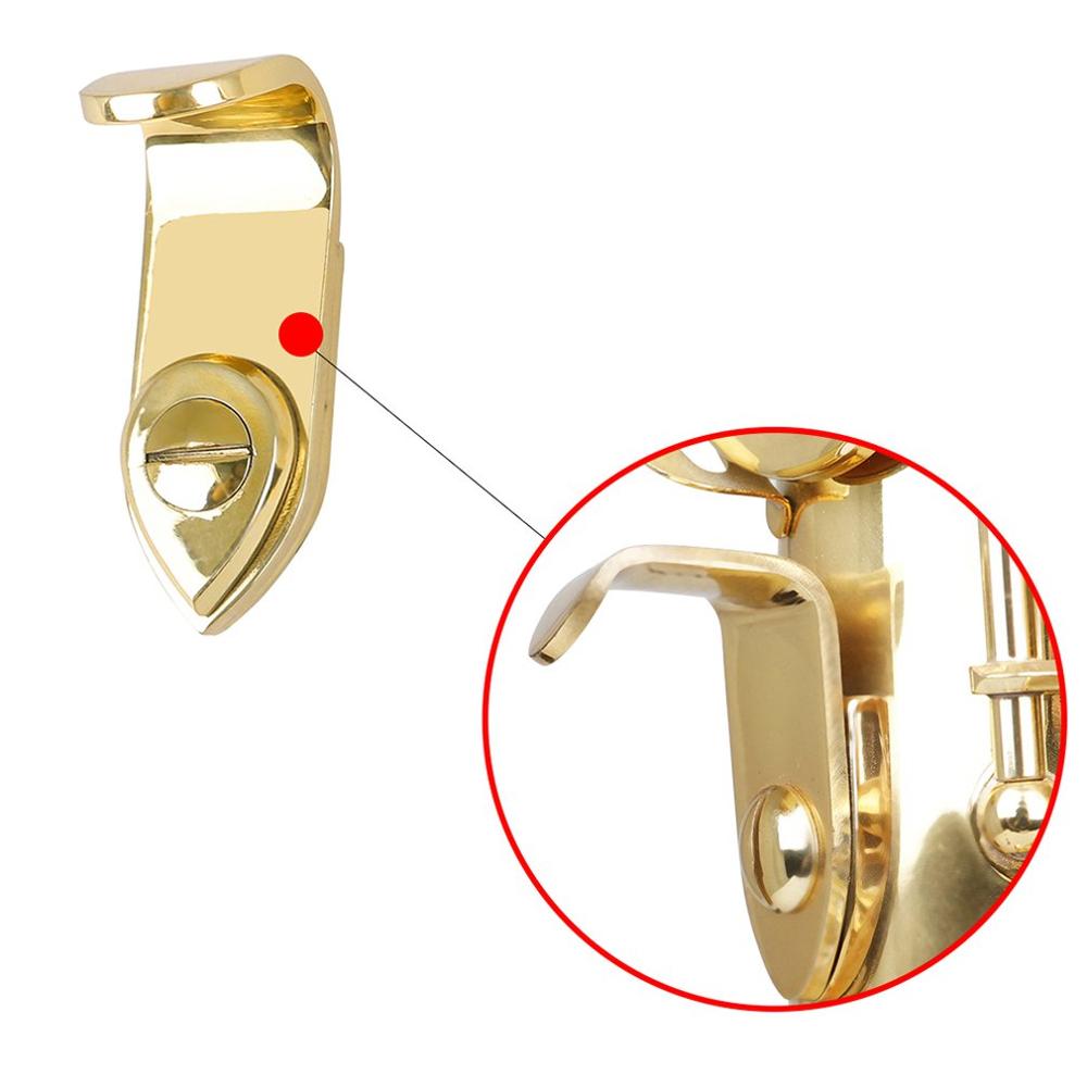 Saxofoon Sax Duimsteun Haak Alto Sax Reparatie Onderdelen Messing Ongeverfd + Vinger Greep Pad Saxofoon Sax Duimsteun haak 1Pcs