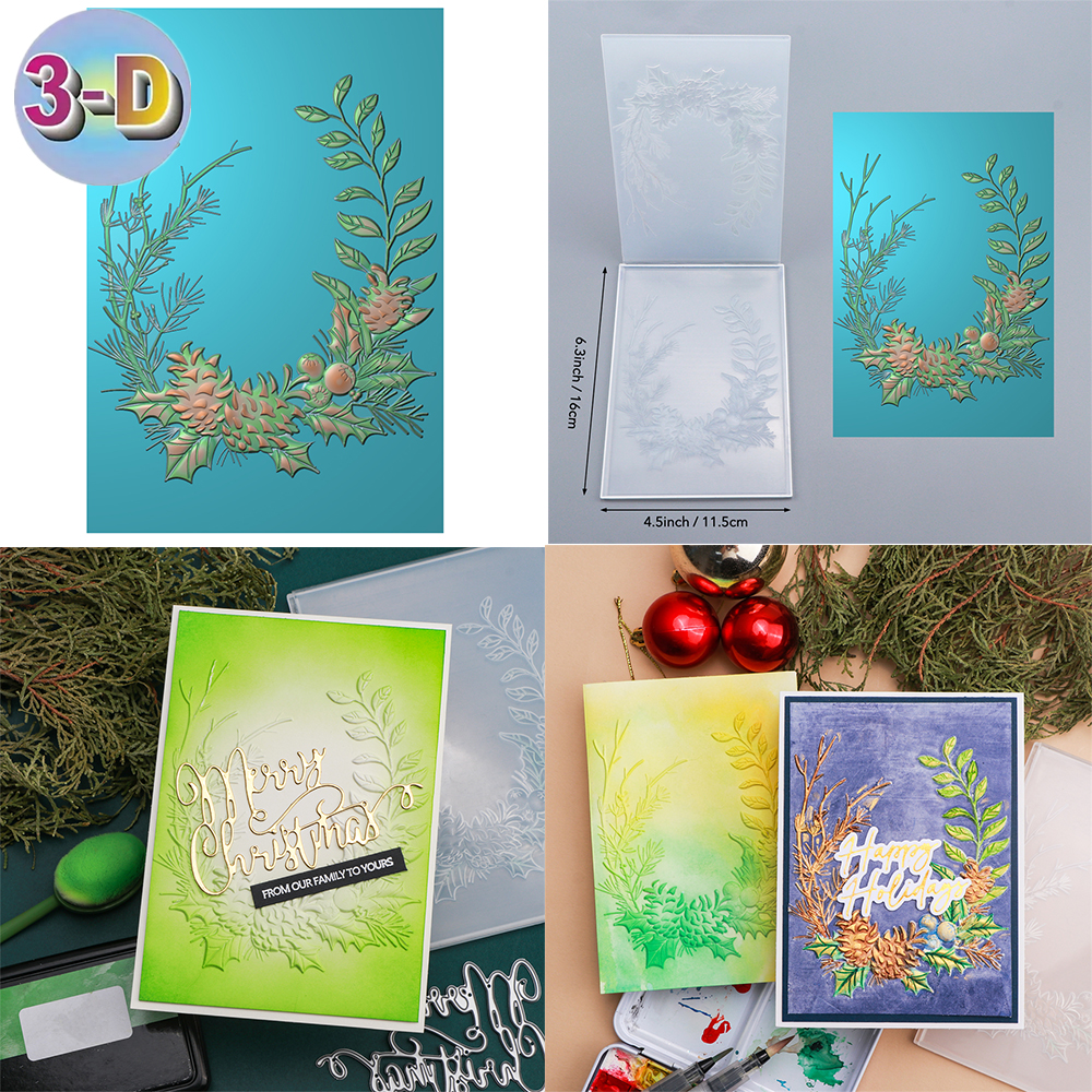 Carpeta de estampado 3D, línea ondulada, decoración de árbol de Navidad, fondo de telaraña para agregar detalles texturizados a la fabricación de proyectos de manualidades de papel: Azul oscuro
