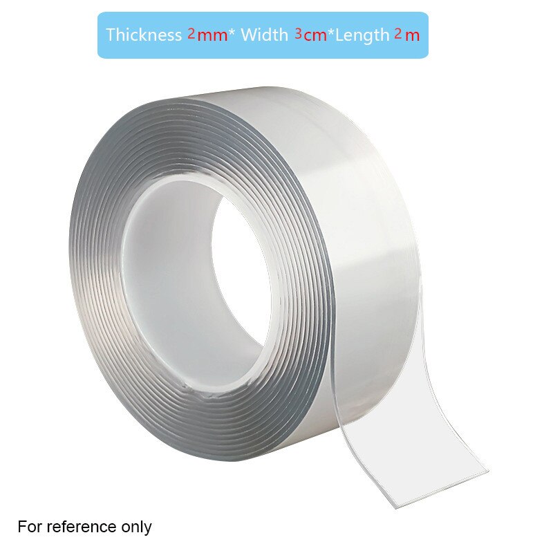 1/3/5 m Double Sided Tape Nano Reusable Transparent Super Strong Waterproof Self Adhesive Two Face Glue Stickers Plaster: 2Mx3cmx2mm