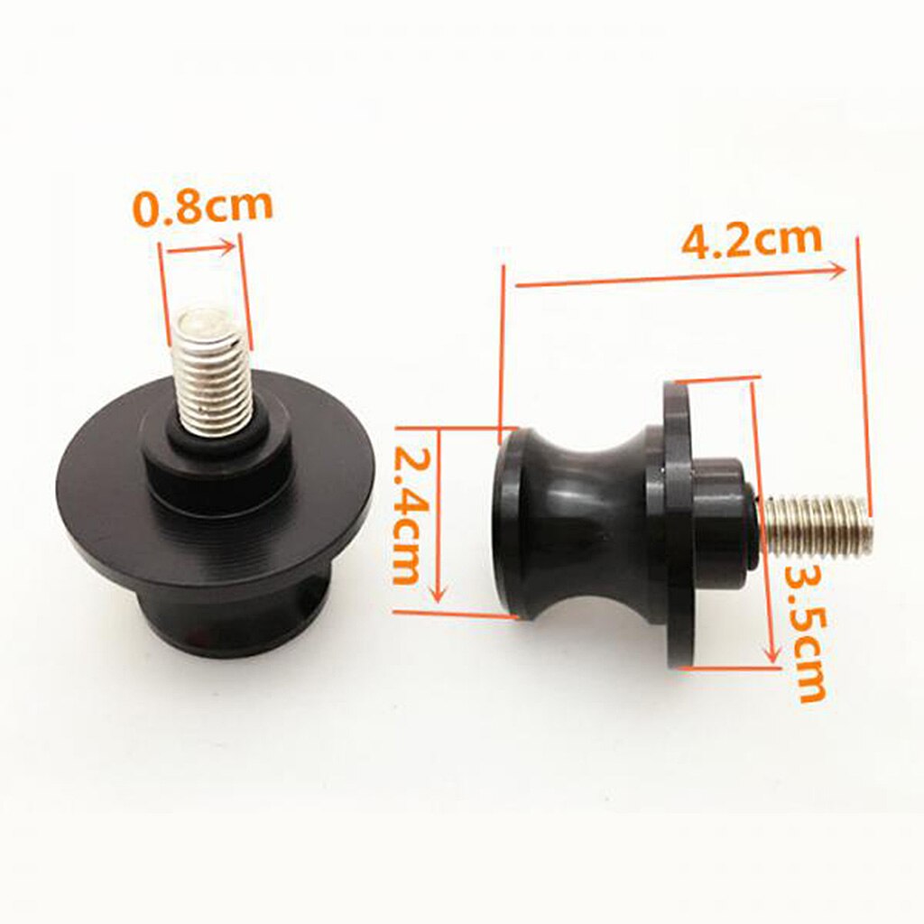 2x Universal 8mm Aluminum CNC Motorcycle Swingarm Slider Spools Bobbin BLACK