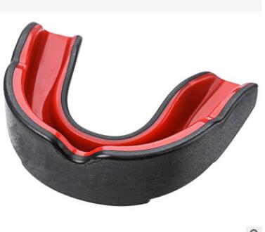 Boxing Taekwondo Sanda Tooth guard Safety Soft EVA Mouth Protective Teeth Guard Sport Football Basketball training 1pcs: Black red