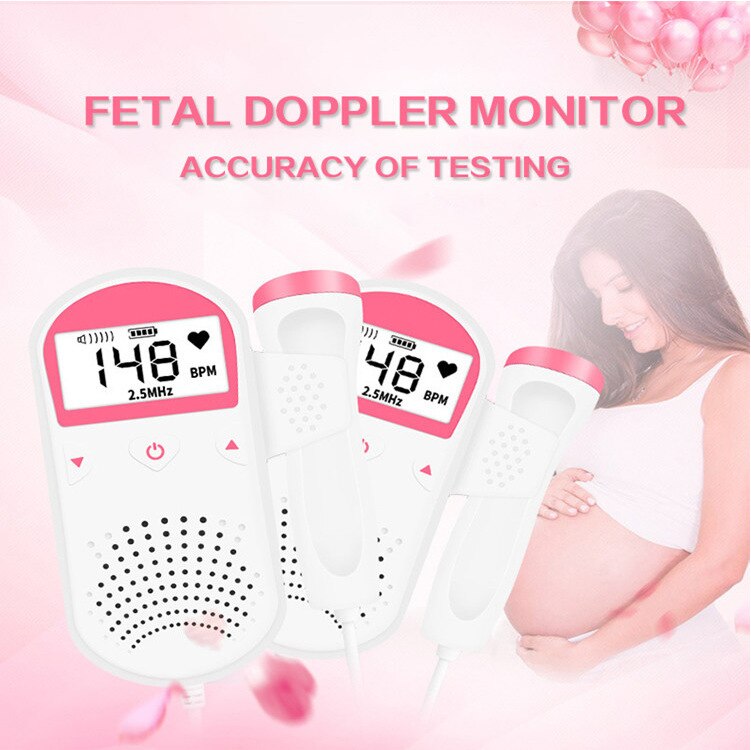 Foetale Doppler Babyfoon Doppler Voor Zwangere Vrouwen Draagbare Ultrasound Babyfoon Sonar Doppler 2.5M Geen Straling fetal doppler ultrasound