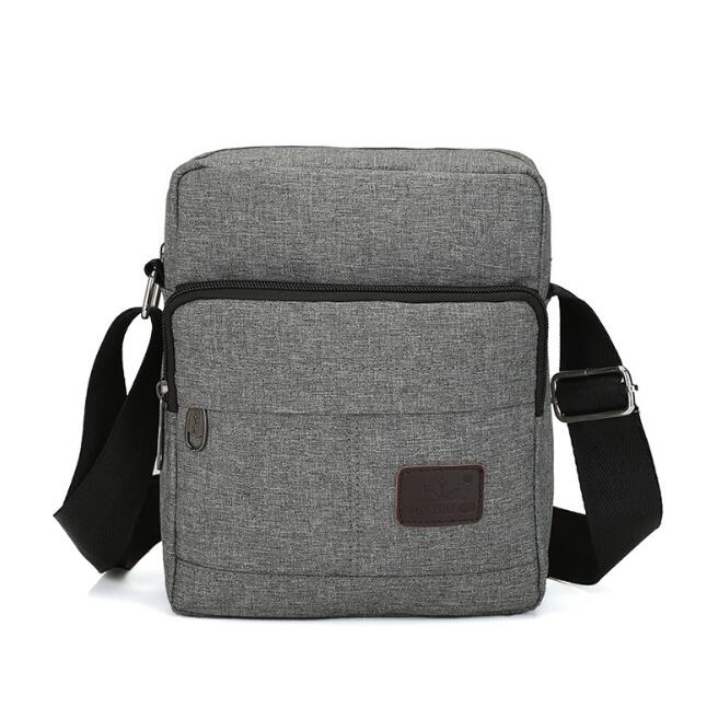 Bolso de mensajero multifuncional para hombre, maletín de lona,: Gris oscuro