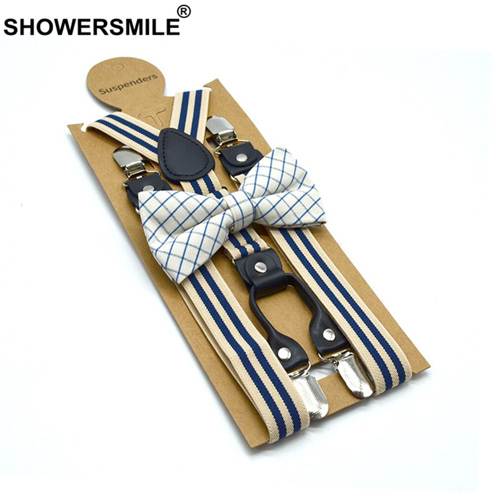 Beige Mens Suspenders Braces Women Bow Tie Dress Suspenders Belt Husband Striped Y Back Suspender Pants for Adults