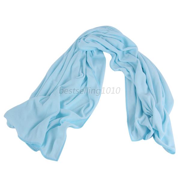70*140 CM Grande Serviette de Bain En Microfibre À Séchage rapide Sport Plage De Bain Voyage Camping Doux Serviettes Haute Quaility: light blue