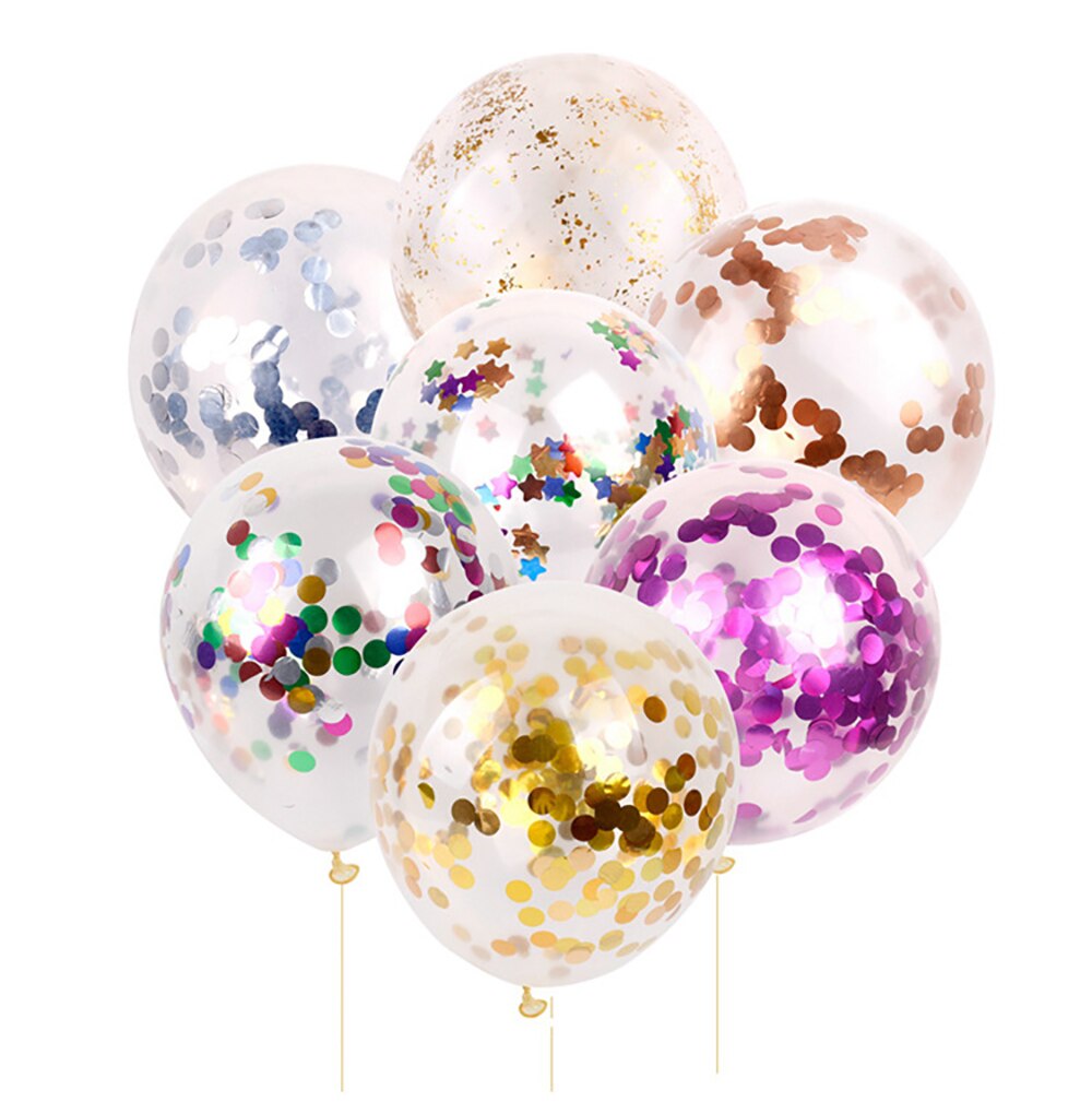 30 Pcs Transparante Latex Confetti Ballonnen 12 Inch Ronde Veelkleurige Bal Verjaardagsfeestje Bruiloft Decoratie Pailletten Ballon