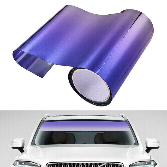 Car Car Film Sun Visor Strip Tint Film Front Windshield UV Decal Banner PVC: Purple