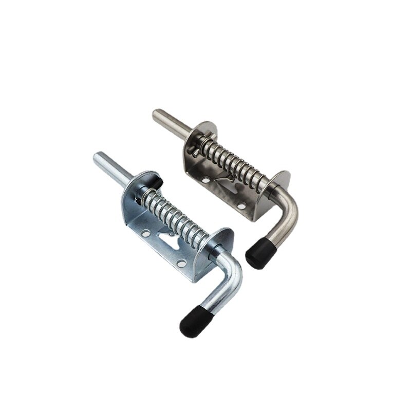 1PC Latch Loaded Metal Security Barrel Bolt Latch 128mm*32mm Silver Tone Spring Latches Door Cabinet Hinges Hardware