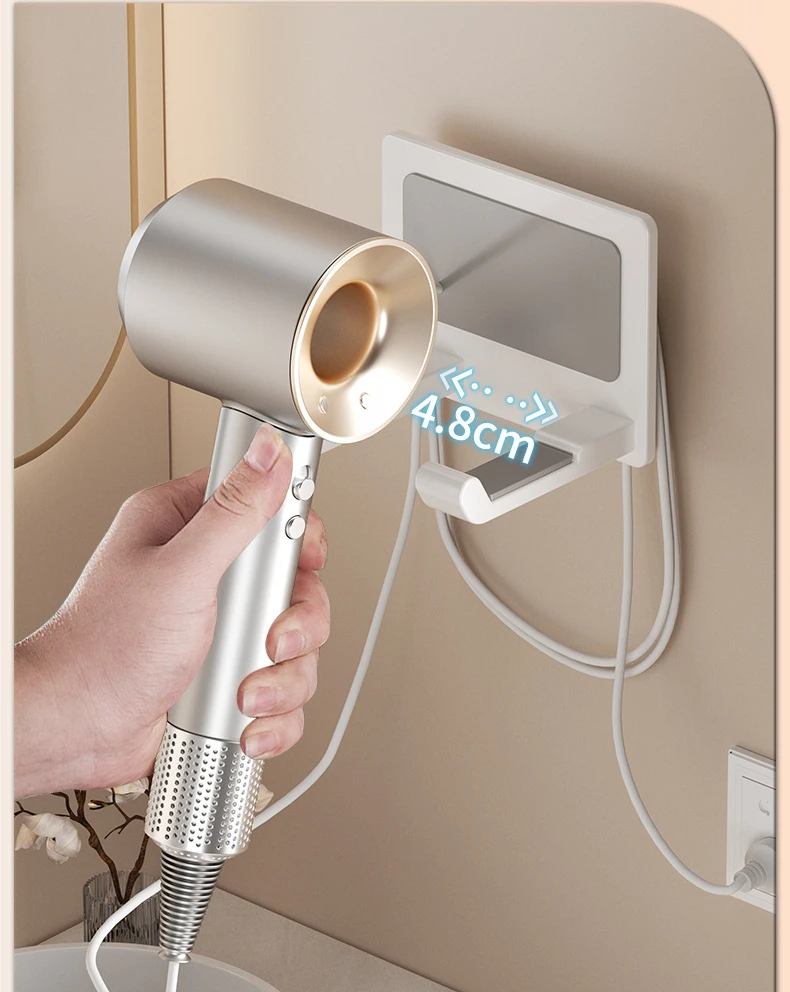 Aluminium Hair Dryer Rack Wall Mounted Bathroom Storage Organizer for Hairdryer Stand Support Cradle Holder Shelves