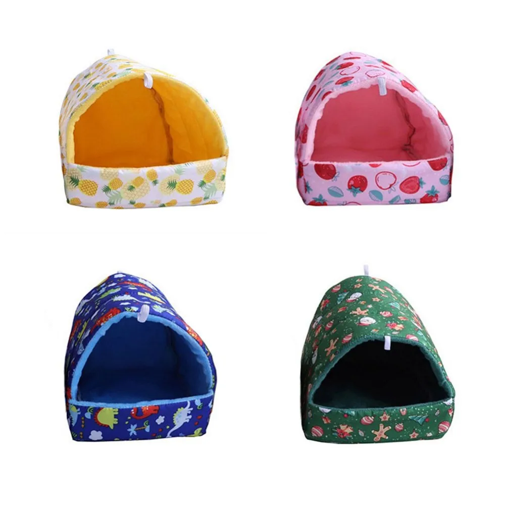 Leuke Cartoon Rat Hamster Huis Bed Winter Comfortabele Opvouwbare Cavia Hangende Tent Slapen Nest Frettenkooi Accessoires