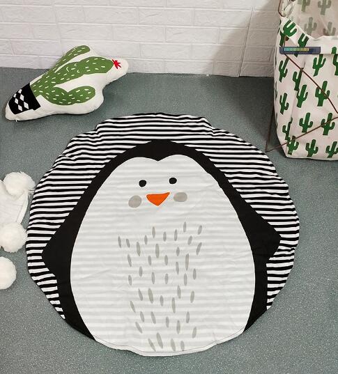 Monkey Baby Play Mats Kids Crawling Carpet Floor Rug Baby Bedding Rabbit Blanket Cotton Game Pad Children Room Decoration: penguin