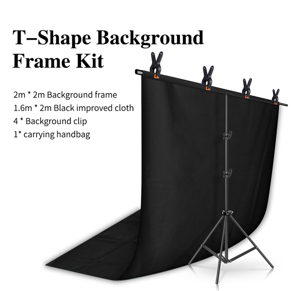 SH T-vormige achtergrondstandaardkit met achtergronddoek Video Chroma Key Green Screen Frame Stand voor fotografie Fotostudio Props: PACKEER BLAUW