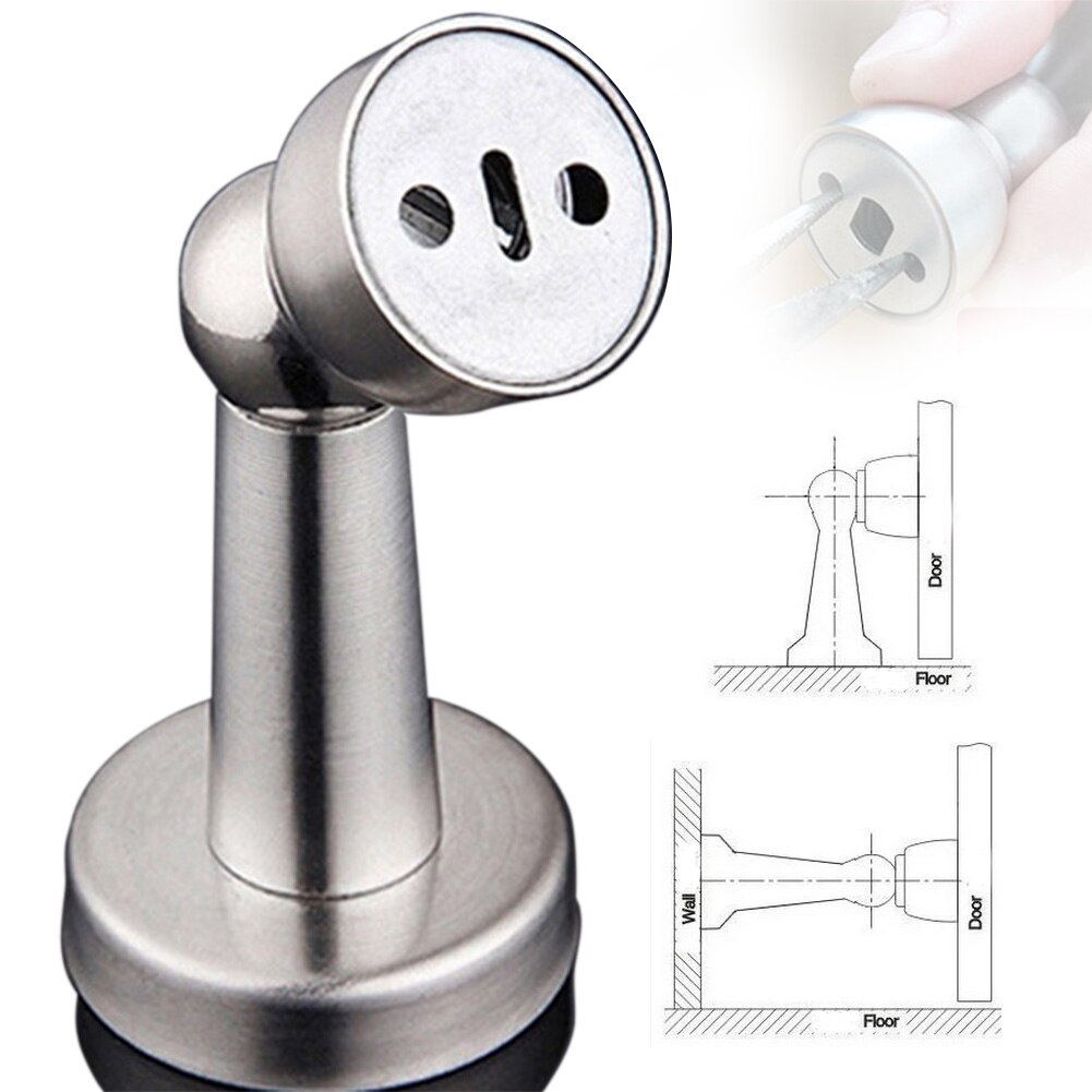 Stainless Steel Magnetic Door Stop Stopper Holder Catch Fitting Floor Door