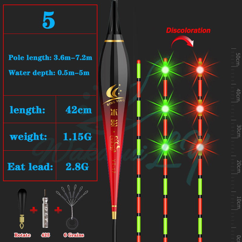 Nano Smart Led Fishing Float Highly Sensitive Remind Buoy Gravity Sensor Glowing Electric Night Fishing Strobe Turn Red