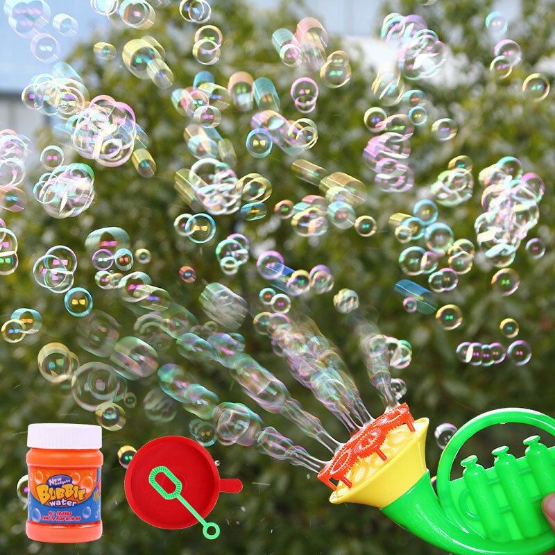 Children's Toys Blow Bubble Water Kid Boys Girls Outdoor Blow Horn Pipe Bubble Park Instruments Bubble Gun