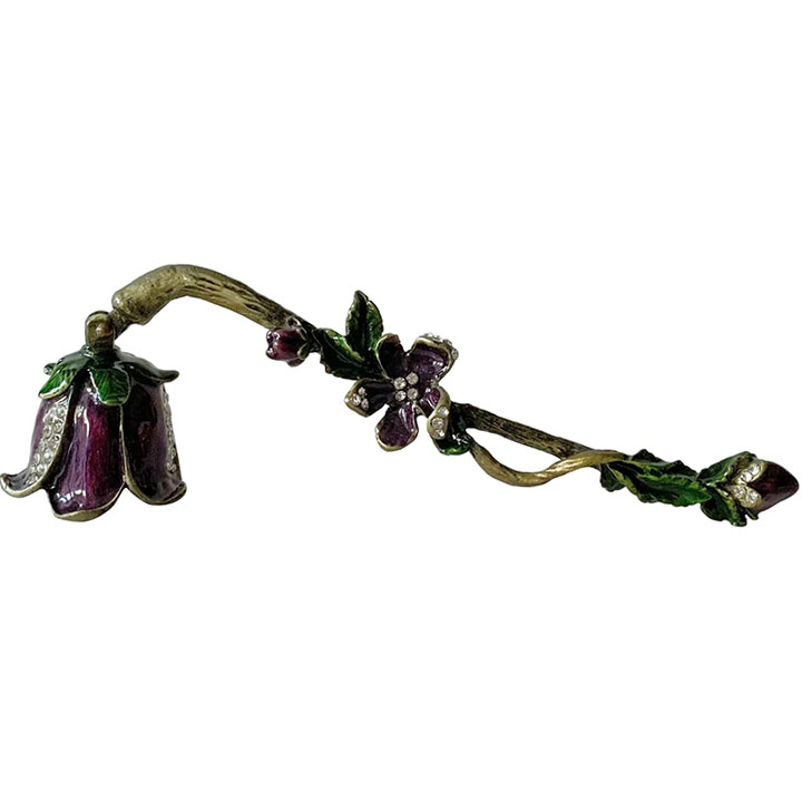 Vintage Flower Candle Snuffer Decorative Candle Extinguisher Flame Safely Long Handle Putting Out Fire Candle Extinguishing Tool: Lavender