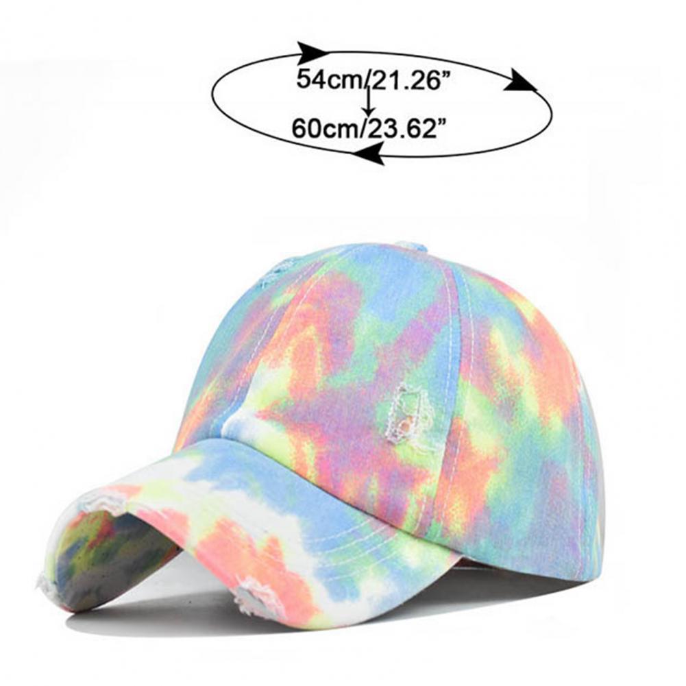 Hats Tie-Dye Style Ventilate Cotton Candy Color Baseball Cap for