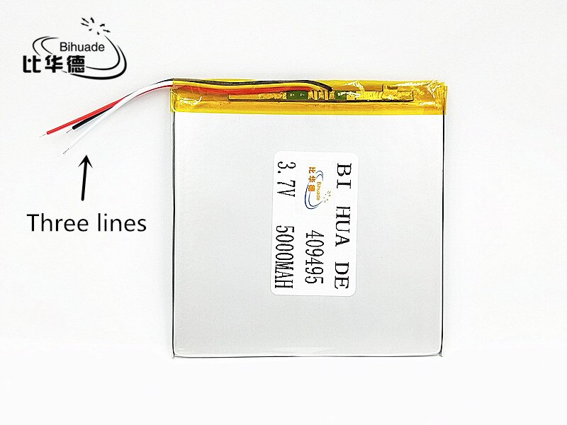 Li-Po 3 line 3.7V,5000mAH 409495 (polymer lithium ion battery) Li-ion battery for tablet pc 7 inch 8 inch 9inch