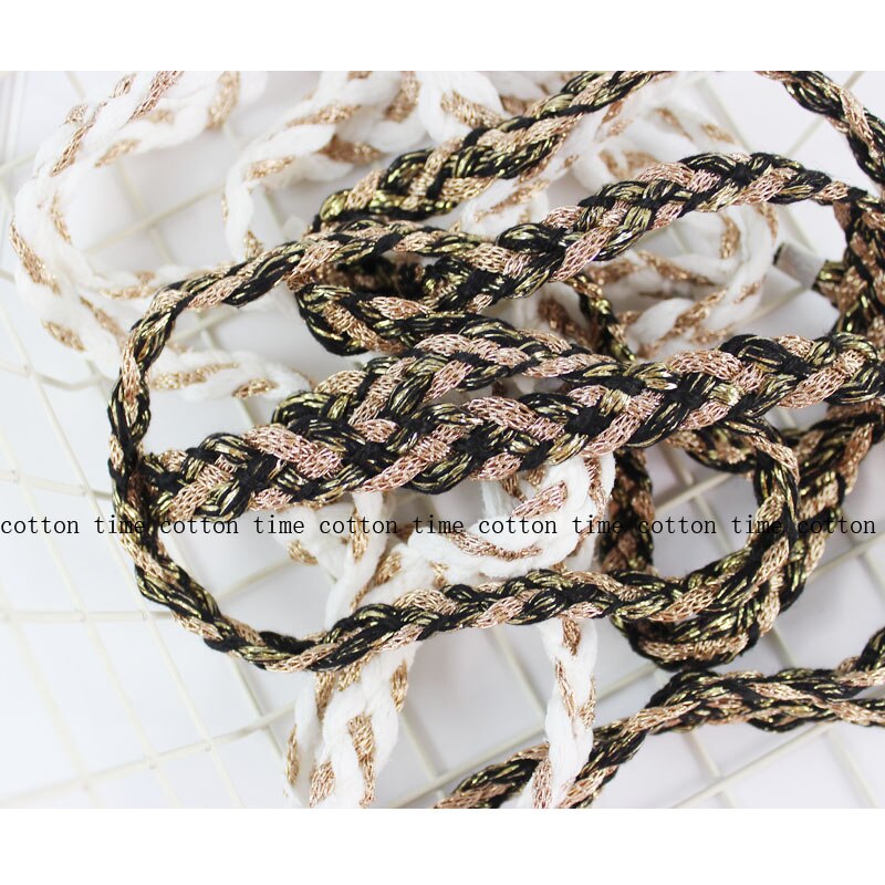 4yards/lot Mixed Braid Rope Golden Sewing Accessory Twisted Cords Polyester braided rope 20mm width Craft Decor Ropes