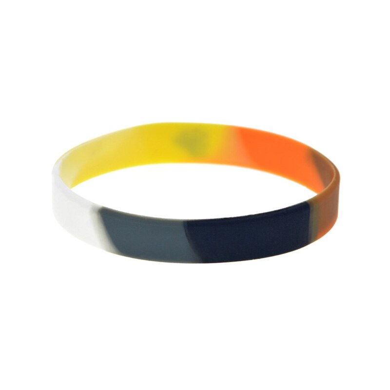 Obh 1Pc Beerpoot Gay Pride Siliconen Rubber Armband Gesegmenteerde Kleur