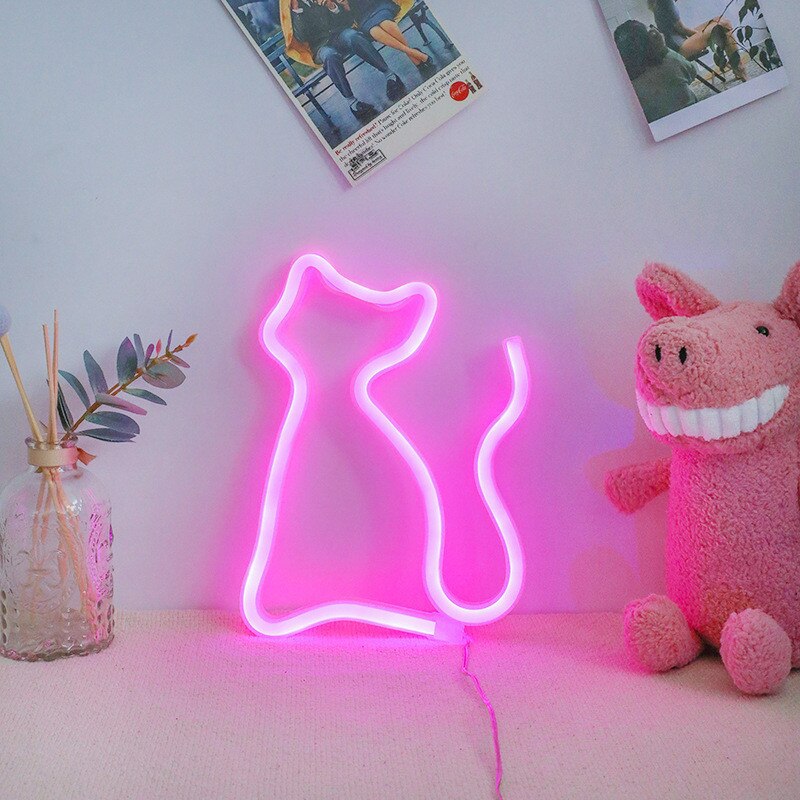 Led neon lys skilt rør dekorationer julefest bryllup dekorationer væg børneværelse hjem gult wienerbrød display