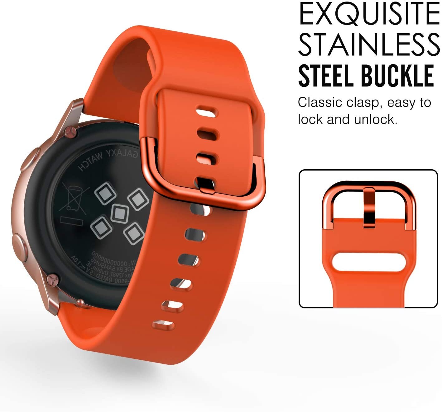 Urremme 20mm til samsung galaxy watch active 2 silikone sport armbånd urremme til samsung active 2 urremme 1:1