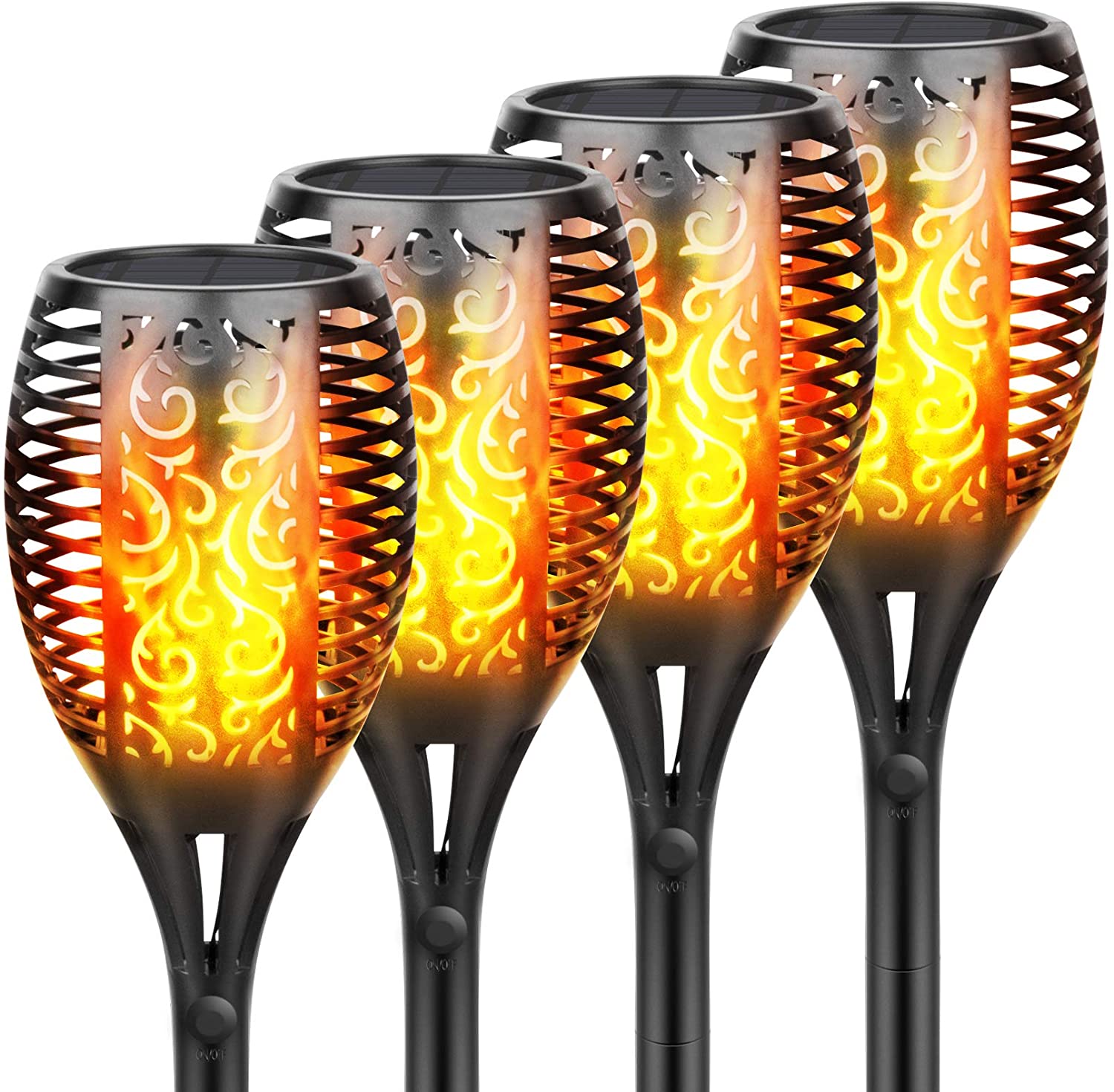 Solar Torch Light Outdoor 96 Led Tiki Torches with Flickering Flame and Three Lighting Modes Waterproof Decoration Lighting