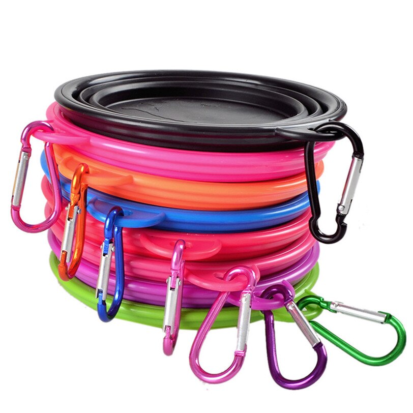 Cuenco plegable ecológico de silicona para perros, alimentador de agua y comida Gato, cuencos de alimentación portátil de viaje, contenedor de comida para cachorros #7