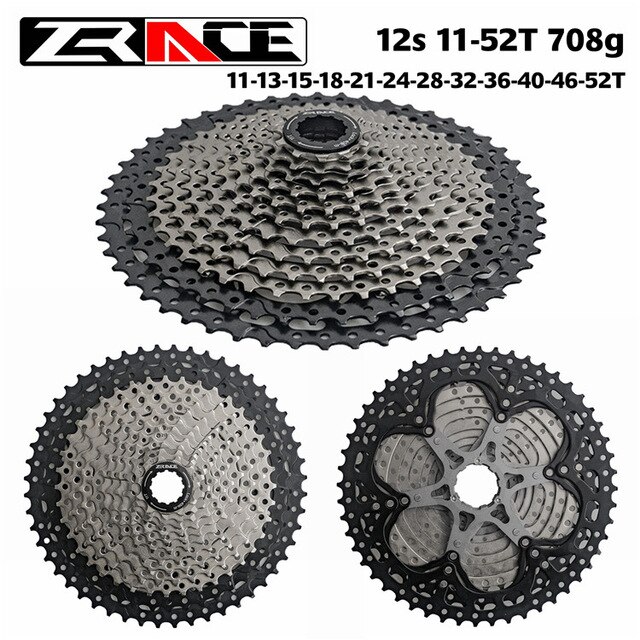 Zrace fietscassette 8 9 10 11 12s mtb vliegwiel mountainbike freewheel compatibel voor alivio / deore / slx / xt: 12s 11-52t 708g