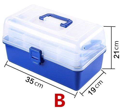 Finefish Grote Vissen Box Sterke Plastic Multifunctionele Visgerei Doos Vissen Tool Case: B