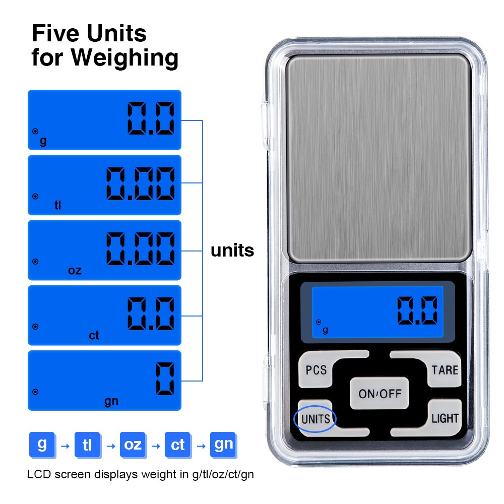 100/200/300/500g 0.01/0.1g Mini Digital Scale High Accuracy Electric Pocket For Jewelry Scales Gram Weight Kitchen Tool
