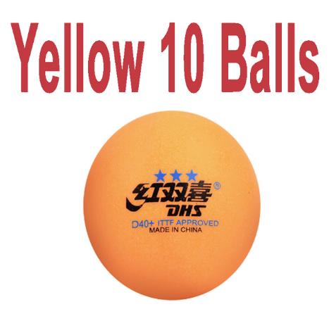 10x DHS D40+ 3Star preferred ABS White Table Tennis Balls: Yellow 10 Balls
