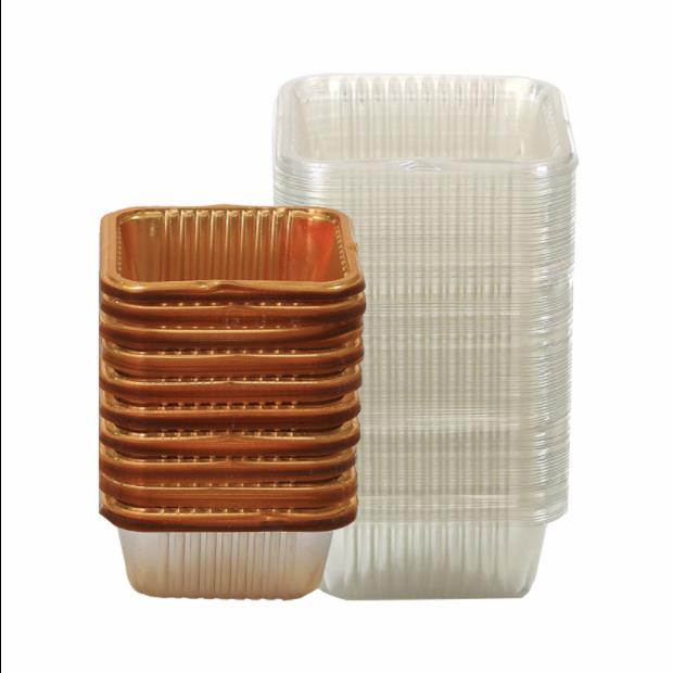 100 stuks voor 50g/100g vierkante maancake-trays maancake-verpakkingsdoos containerhouder eidooier-bladerdeegdoosjes