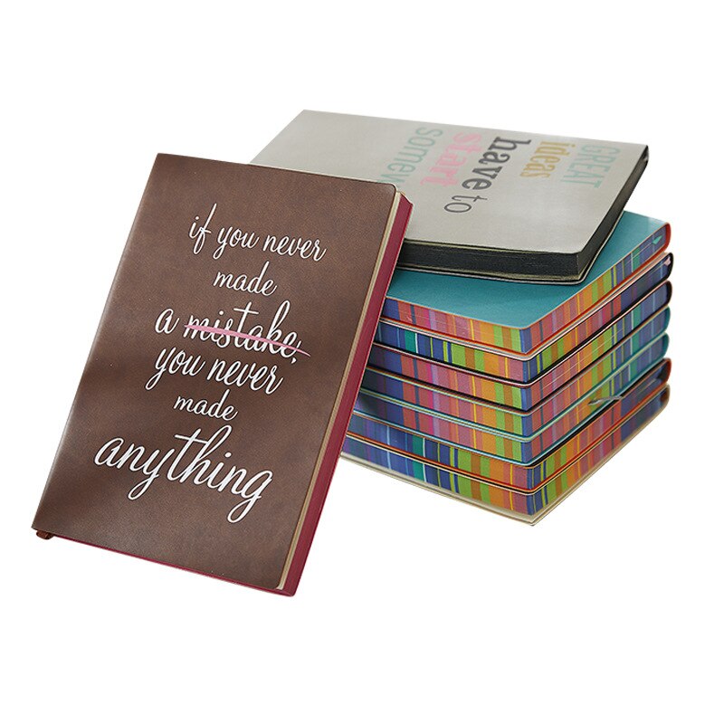 Grid Notebook Grid Rainbow Edge Journal Waterproof PU Skin Thickened Notepad Notebooks and Journals Planer