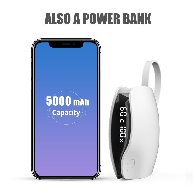 Calentador de manos USB de invierno, minicalentador de bolsillo, batería de 5000mAh, fuente de alimentación móvil para exteriores/negocios, calentamiento rápido