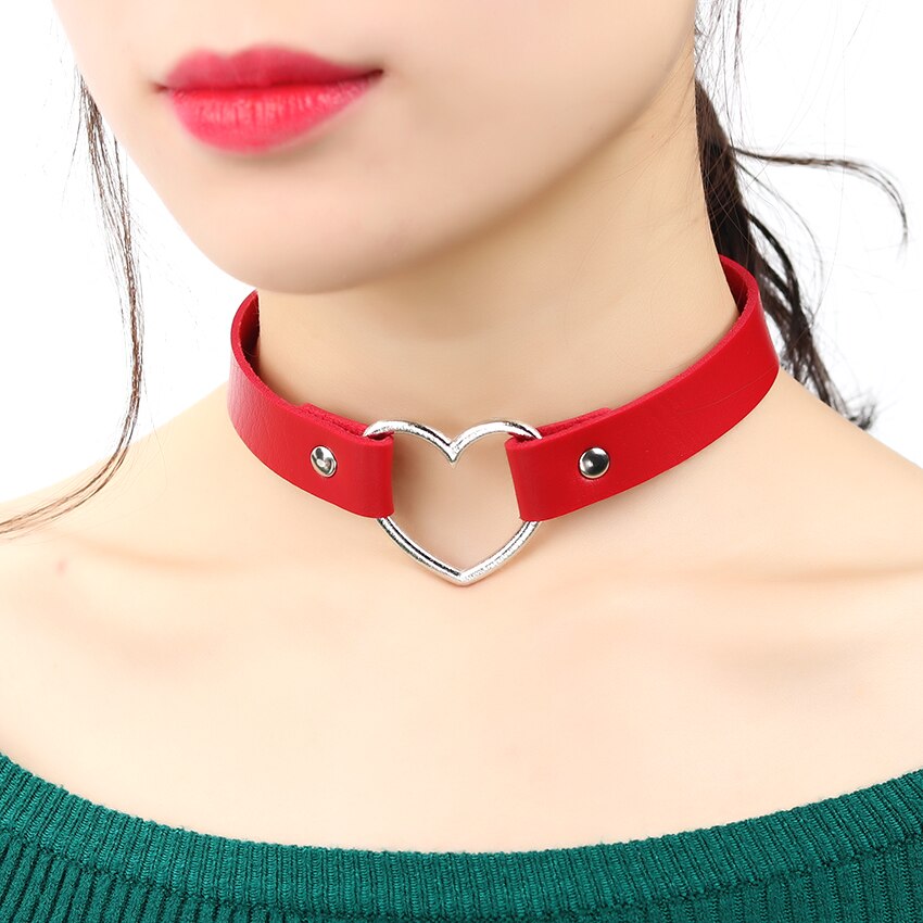 Gargantilla de piel sintética con tachuelas para mujer, Collar con remaches, hebilla, , joyería